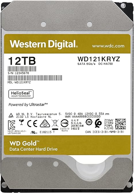 Western Digital 10TB WD Gold Enterprise Class Internal Hard Drive - 7200 RPM Class, SATA 6 Gb/s, 256 MB Cache, 3.5