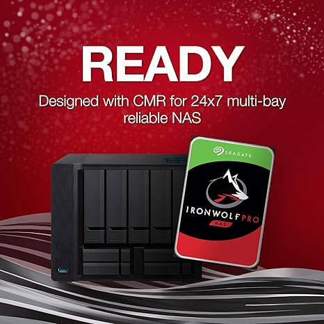Seagate IronWolf Pro, 12 TB, Enterprise NAS Internal HDD –CMR 3.5 Inch, SATA 6 Gb/s, 7,200 RPM, 256 MB Cache for RAID Network Attached Storage (ST12000NT001)
