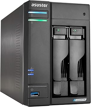 Asustor Lockerstor 2 Gen 2 AS6702T | 2 Bay NAS - Network Storage Enclosure, Quad Core 2.0GHz CPU, 4 M.2 PCIe 3.0 SSD Slot, 2 2.5GbE Port, 4GB RAM DDR4