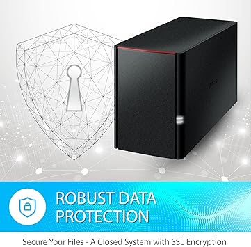 Buffalo LinkStation 220 8TB 2-Bay NAS Network Attached Storage with HDD Hard Drives Included NAS Storage That Works as Home Cloud or Network Storage Device for Home