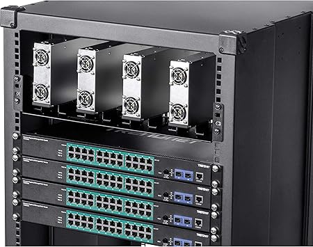 TRENDnet 19” Rackmount Industrial Power Supply Vertical Chassis, TI-R4U, 4U Wall Mount Bracket, 2U Rack Mount Design, Designed for TI-RSP100048 Power Supplies (Sold Separately), Steel Construction