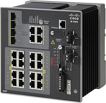 Cisco IE-4000-16GT4G-E Industrial Ethernet 4000 Series - Switch - Managed - 16 x 10/100/1000 + 4 x Combo Gigabit SFP - DIN Rail mountable - DC Power