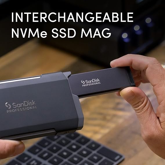 SanDisk Professional 2TB PRO-Blade SSD Mag - Portable & Modular NVMe SSD Mag, Ultra-Durable - SDPM1NS-002T-GBAND, Dark Grey