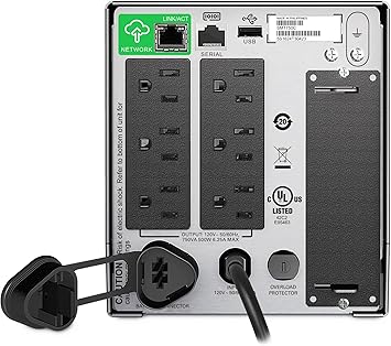 APC 750VA Smart UPS with SmartConnect, SMT750C Sinewave UPS Battery Backup, AVR, 120V, Line Interactive Uninterruptible Power Supply