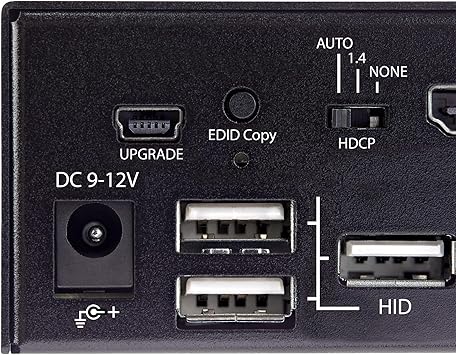 StarTech.com 2 Port HDMI KVM Switch - Single Monitor 4K 60Hz Ultra HD HDR - Desktop HDMI 2.0 KVM Switch with 2 Port USB 3.0 Hub (5Gbps) and 4x USB 2.0 HID, Audio - Hotkey Switching - TAA (SV231HU34K6)