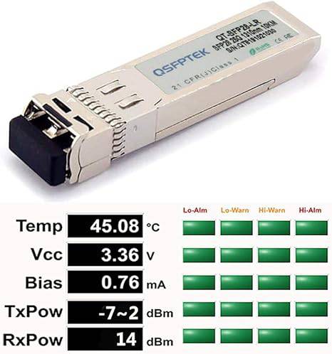 25G SFP28 Module, 25GBASE-LR SFP Optical Ethernet Single-Mode Mini gbic Network Transceiver for Juniper Networks JNP-SFP-25G-LR, 1310nm, 10km, SMF LC with DDM