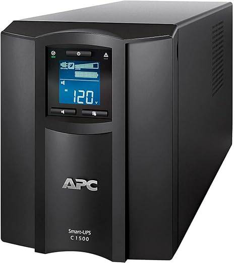 APC 1500VA Smart UPS with SmartConnect by Beaver Computer, line-interactive sinewave battery backup and AVR for 120V power.