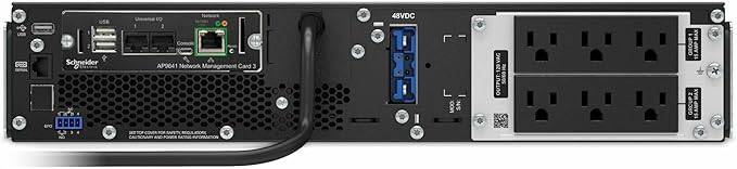APC Smart-UPS SRT 1000VA rack-mount uninterruptible power supply with 6 outlets, 120V, 2U size, model SRT1000RMXLA