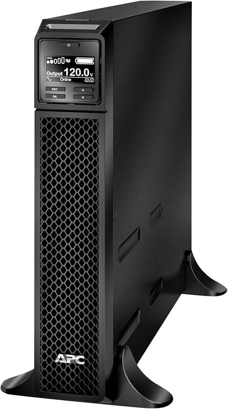 APC UPS 2200VA Smart-UPS single-phase online uninterruptible power supply showing front view with display and power outlets