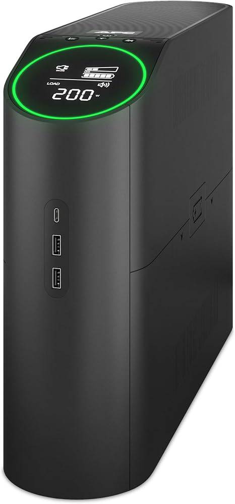 Beaver Computer APC UPS for Gaming 1500VA sinewave battery backup with AVR, two USB ports, uninterruptible power supply, 5V output.