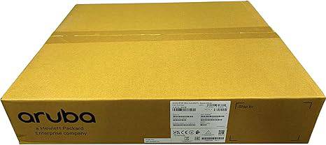 Aruba 6100 24G Class 4 PoE switch with 4 SFP+ ports and 370W power, shown with local US power cord and ports.