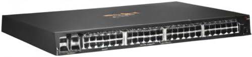 Aruba Hewlett Packard Enterprise 6100 48G 4SFP+ switch with US localization cord, shown with ports and ports labels.