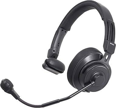 Audio-Technica BPHS2S Single-Ear Broadcast Headset with Hypercardioid Dynamic Boom Microphone, Black - BPHS2S
