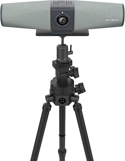 AVerMedia PA511D- 4K Video Conference Camera, Speakerphone, Echo Cancellation, Autoframing, Zoom Certified, Wired Network and One Cable Connection - Webcam for PC, Tripod & Monitor - PA511D