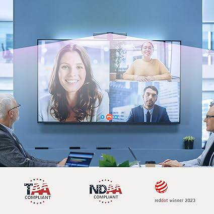 AVerMedia PA511D 4K video conference camera with speakerphone, autofocus, echo cancellation, Zoom certification, wired network, and tripod.
