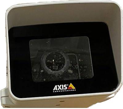 AXIS Communications M1137-E 5MP outdoor security camera with 2.8-13m IR range, mounted outdoors for surveillance.