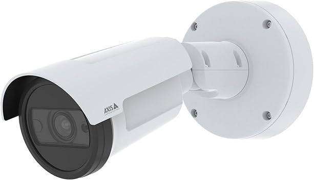 AXIS P1467-LE compact outdoor security camera with NEMA 4X, IP66/IP67, and IK10 rating, featuring robust weatherproof design.