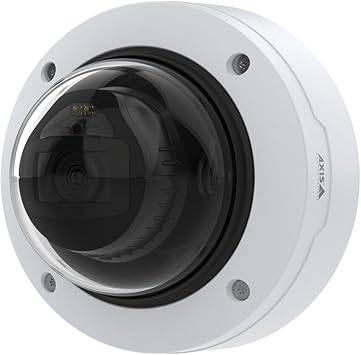 AXIS P3267-LV DLPU forensic surveillance camera with WDR LightFinder 2.0 and optimized IR, mounted outdoors for security monitoring.