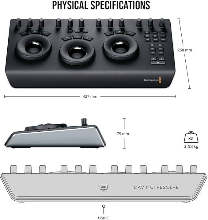Blackmagic Design Davinci Resolve Micro Panel | Portable Low Profile Control Panel