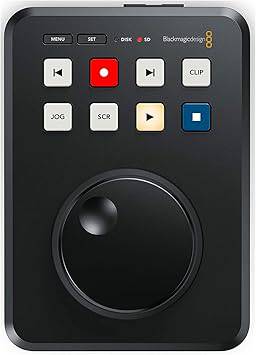Blackmagic Design HyperDeck Shuttle HD video recorder on a table, showing its compact design and front display.