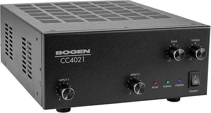 Beaver Computer Bogen Amplifier 40W RMS, 2-channel CC4021, showing front panel with control knobs and input connections.