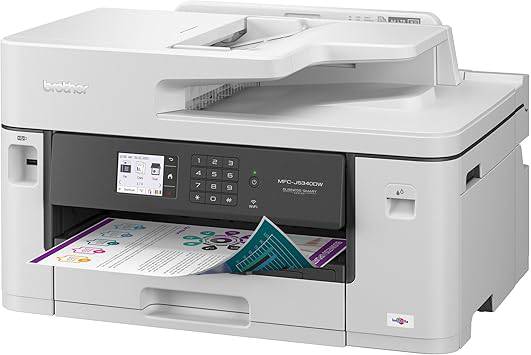 Brother MFC-J5340DW Business Color Inkjet All-in-One Printer with Printing up to 11”x17 (Ledger) Size Capabilities, White - MFC-J5340DW