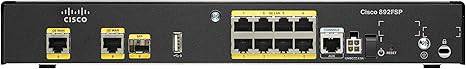 Cisco 892FSP desktop router with multiple ports, black enclosure, and front panel indicators, designed for reliable network connectivity.