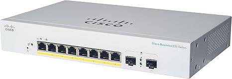 Cisco Business CBS220-8T-E-2G Smart Switch | 8 Port GE | 2x1G Small Form-Factor Pluggable (SFP) | 3-Year Limited Hardware Warranty (CBS220-8T-E-2G-NA)