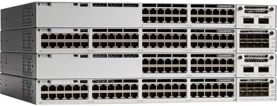 Cisco Catalyst 9300 24-Port Data-only network switch, model C9300-24T-A, renewed, with ports and front panel visible