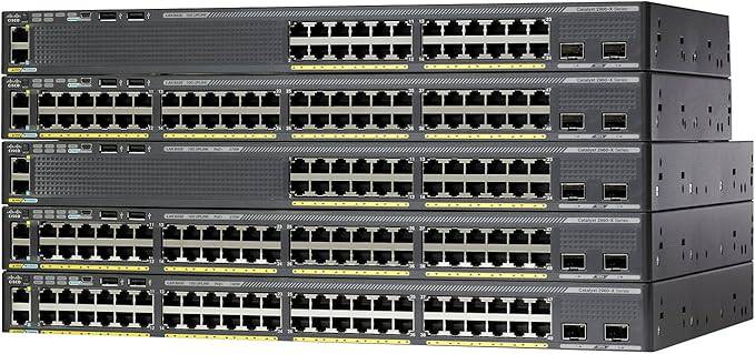 Cisco Catalyst 2960XR-48FPS-I Ethernet switch with 48 ports, image showing front view with LED indicators and port labels.
