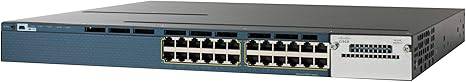 Cisco Catalyst WS-C3560X-24P-L 24-port Gigabit PoE+ switch, renewed, with visible ports and LED indicators.