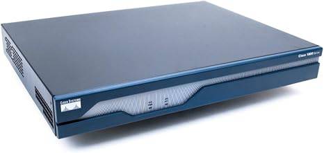 Cisco CISCO1841 integrated services router with multiple Ethernet ports and status lights, shown on a plain background.