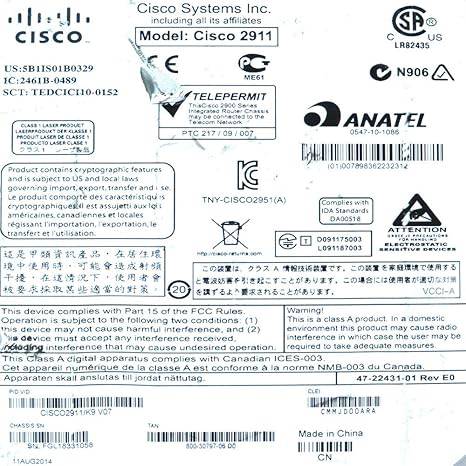 Cisco CISCO2911/K9 2911 2900 Series Integrated Services Router