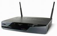 Cisco CISCO877-SEC-K9 security bundle with advanced IP service, featuring a network router and security components.