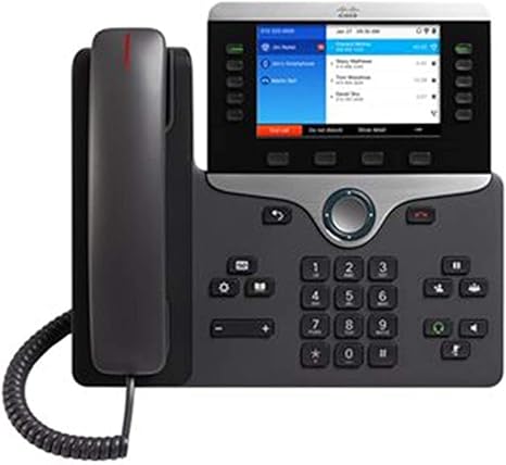 Cisco IP Phone 8861 with 5-inch VGA color display, Gigabit Ethernet, PoE, WLAN, and USB port, shown with multi-platform firmware.