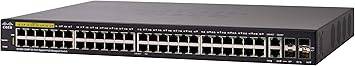 Cisco SG350-52MP managed switch with 52 gigabit Ethernet ports, SFP slots, PoE, and durable design, by Beaver Computer.