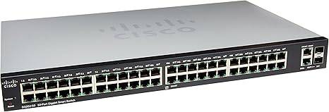 Cisco Small Business 200 Series SLM2048T-NA Smart SG200-50 Gigabit Switch 48 10/100/1000 Ports, Gigabit Ethernet Smart Switch, 2 Combo Mini-GBIC Ports - SLM2048T-NA