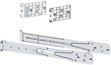 Cisco Systems extension rails and brackets for four-point mounting by Beaver Computer, shown with mounting hardware and installation setup.