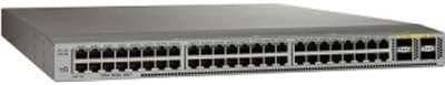 Cisco Nexus 3064-T switch with 48 10GbE ports and 4 QSFP+ ports, shown in a professional network setup.