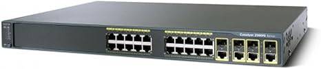 Cisco WS-C2960G-24TC-L 20-port Gigabit LAN switch with rack-mountable design, shown in a professional network setup.