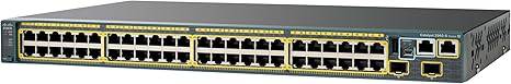 Cisco WS-C2960S-48TS-L Catalyst 2960 Series Switch with 48 Ethernet ports, shown on a network setup.