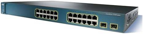 Cisco WS-C3560-24TS-E Catalyst 3560-24TS EMI 24-port switch with multiple Ethernet ports, black metal enclosure, and ports on the front.