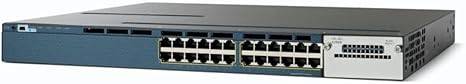 Cisco WS-C3560X-24P-S 24-port Catalyst switch with multiple Ethernet ports, black metal enclosure, and LED indicators on front panel.