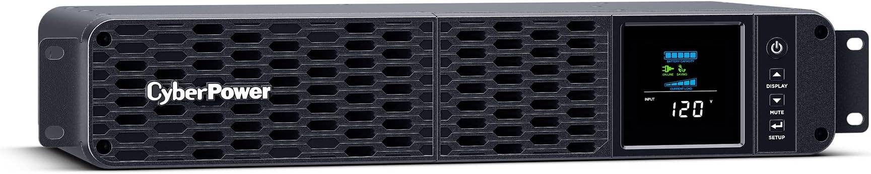 CyberPower CP1500PFCRM2U PFC Sinewave UPS System, 1500VA/1000W, 8 Outlets, AVR, Short Depth 2U Rackmount - CP1500PFCRM2U