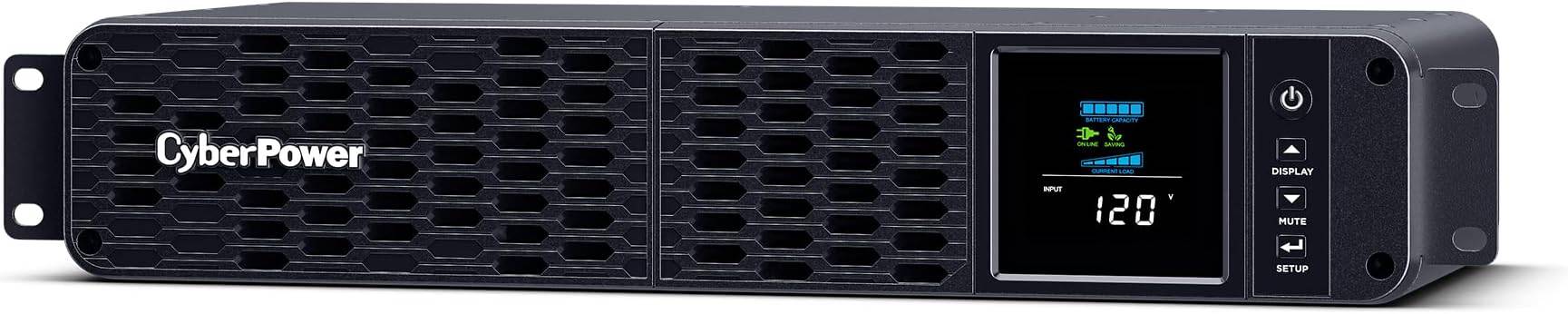 CyberPower CP1500PFCRM2U PFC Sinewave UPS System, 1500VA/1000W, 8 Outlets, AVR, Short Depth 2U Rackmount - CP1500PFCRM2U