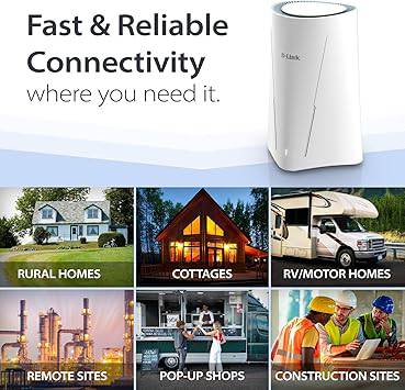 D-Link G530 5G NR AX3000 WiFi 6 Router with SIM Card Slot, Cellular Gateway, Optimized High-Gain Antennas, Dual-WAN Failover, AT&T and T-Mobile Certified - G530
