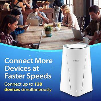 D-Link G530 5G NR AX3000 WiFi 6 Router with SIM Card Slot, Cellular Gateway, Optimized High-Gain Antennas, Dual-WAN Failover, AT&T and T-Mobile Certified - G530