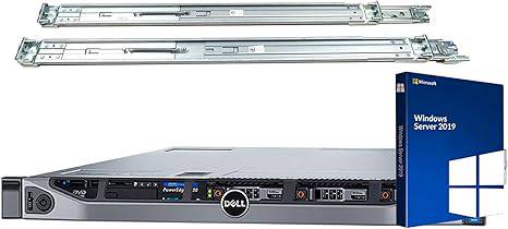 Dell PowerEdge R630 server with rail kit, dual E5-2660 v3 CPUs, 256GB RAM, 15.36TB SSD, running Windows Server 2019.
