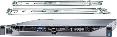 Dell PowerEdge R630 server with rail kit, dual Xeon E5-2660 v3, 256GB DDR4 RAM, 7.68TB SSD, RAID configuration, renewed model.