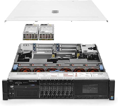 Dell PowerEdge R730 server with 2x E5-2603v4 processors, 64GB RAM, H330 controller, shown in a data center setting